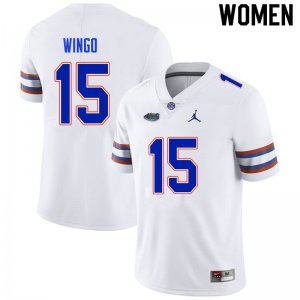 Women's Florida Gators #15 Derek Wingo NCAA Nike White Authentic Stitched College Football Jersey HDO2062MZ